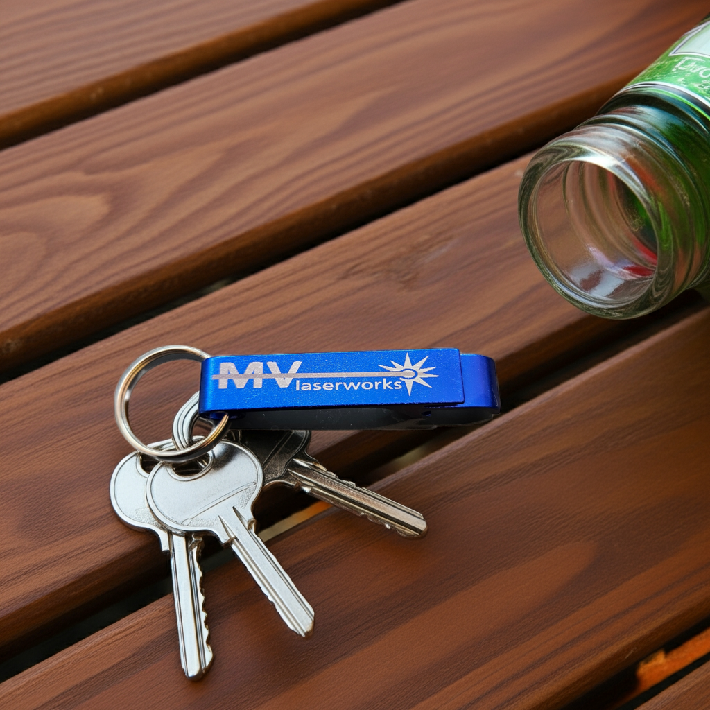 Sleutelhanger & Bieropener in 1 – met jouw eigen tekst!